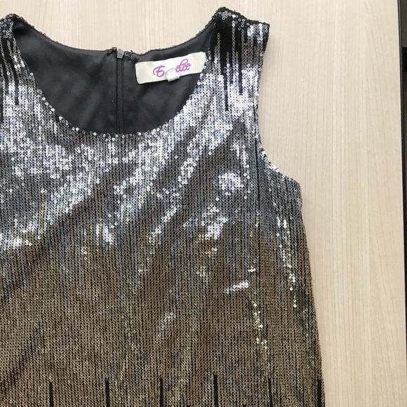 Emmelee Gold and Silver Sequin Party Dress - Picture 1 of 8